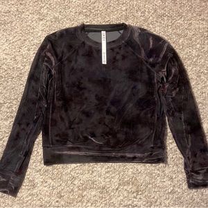Lululemon Warm Down Crew Velour womens sz 6, interstellar dark gray multi EUC